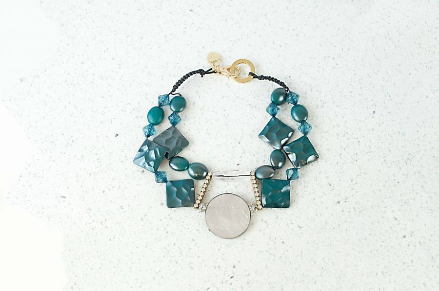 Teal Moon Necklace 1 Necklace by RusiDesigns